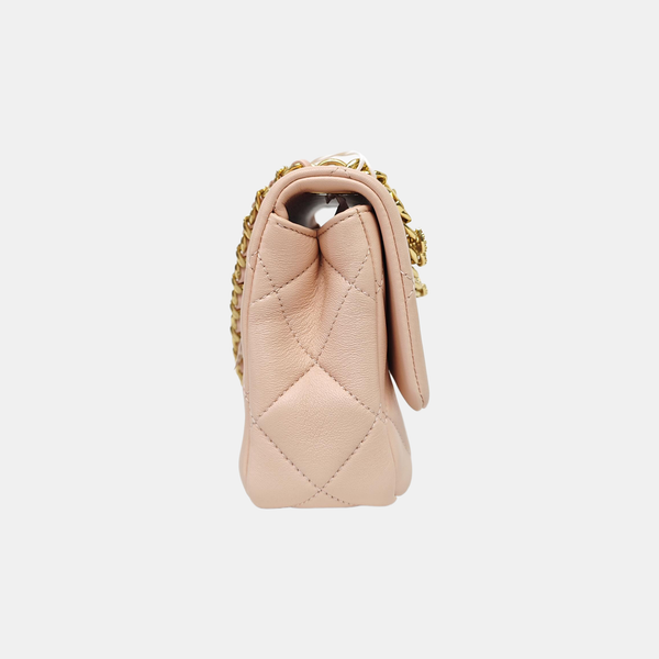 Quilted Lambskin Shoulder Bag Pink