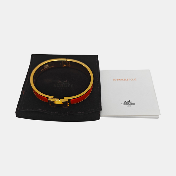 Clic H Metal Orange Bangle