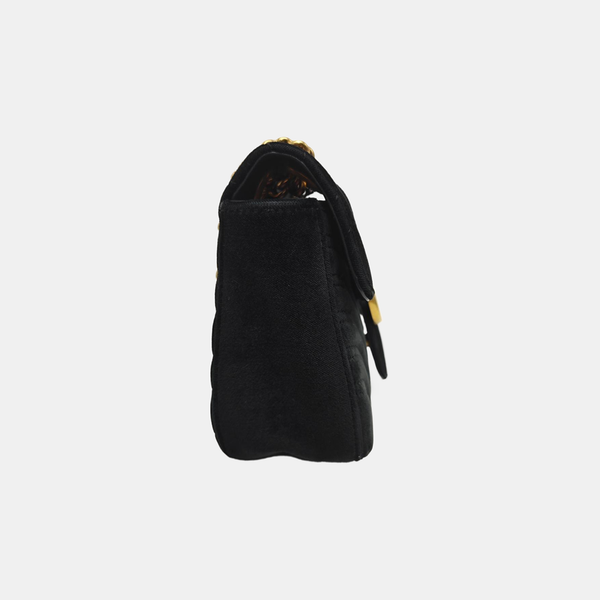 GG Marmont Medium Quilted Velvet Black