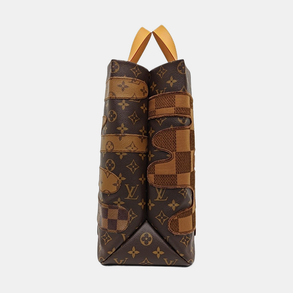 SHOPPER MM Damier Ebene Coated Canvas Brown
