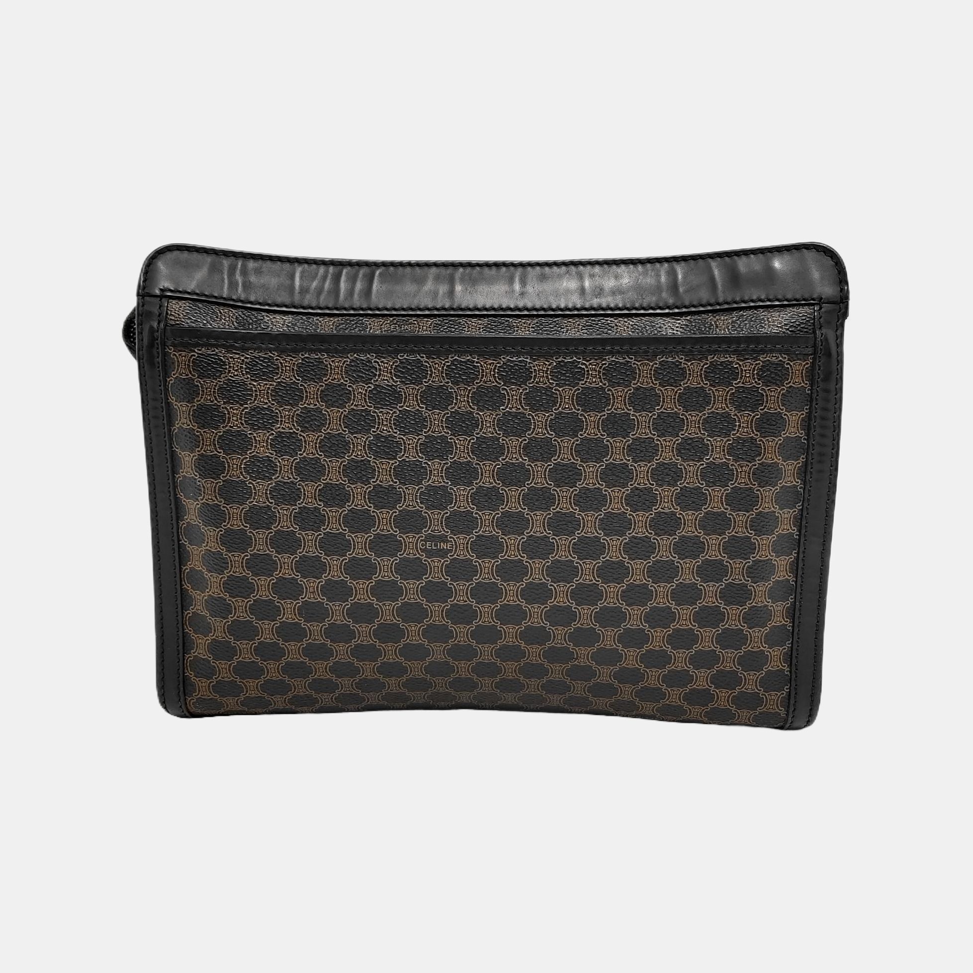 MACADAM CLUTCHES Coated Canvas Black