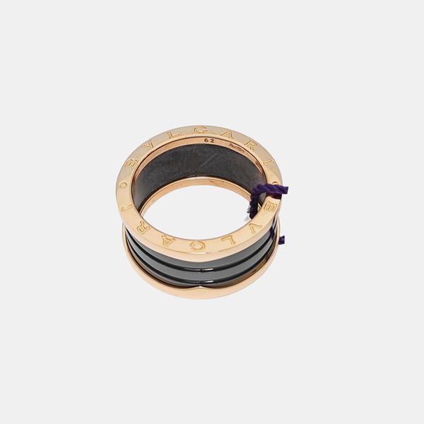 B.ZERO1 18k Rose Gold Black Ring EU 62