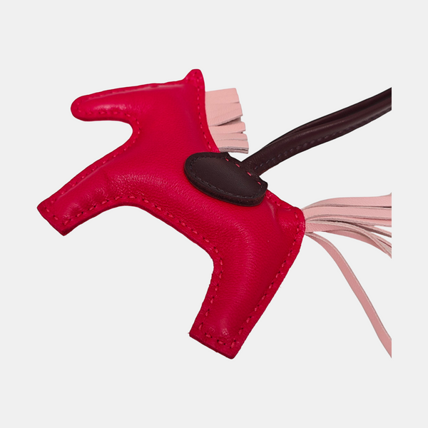 Leather Bag Charm Red