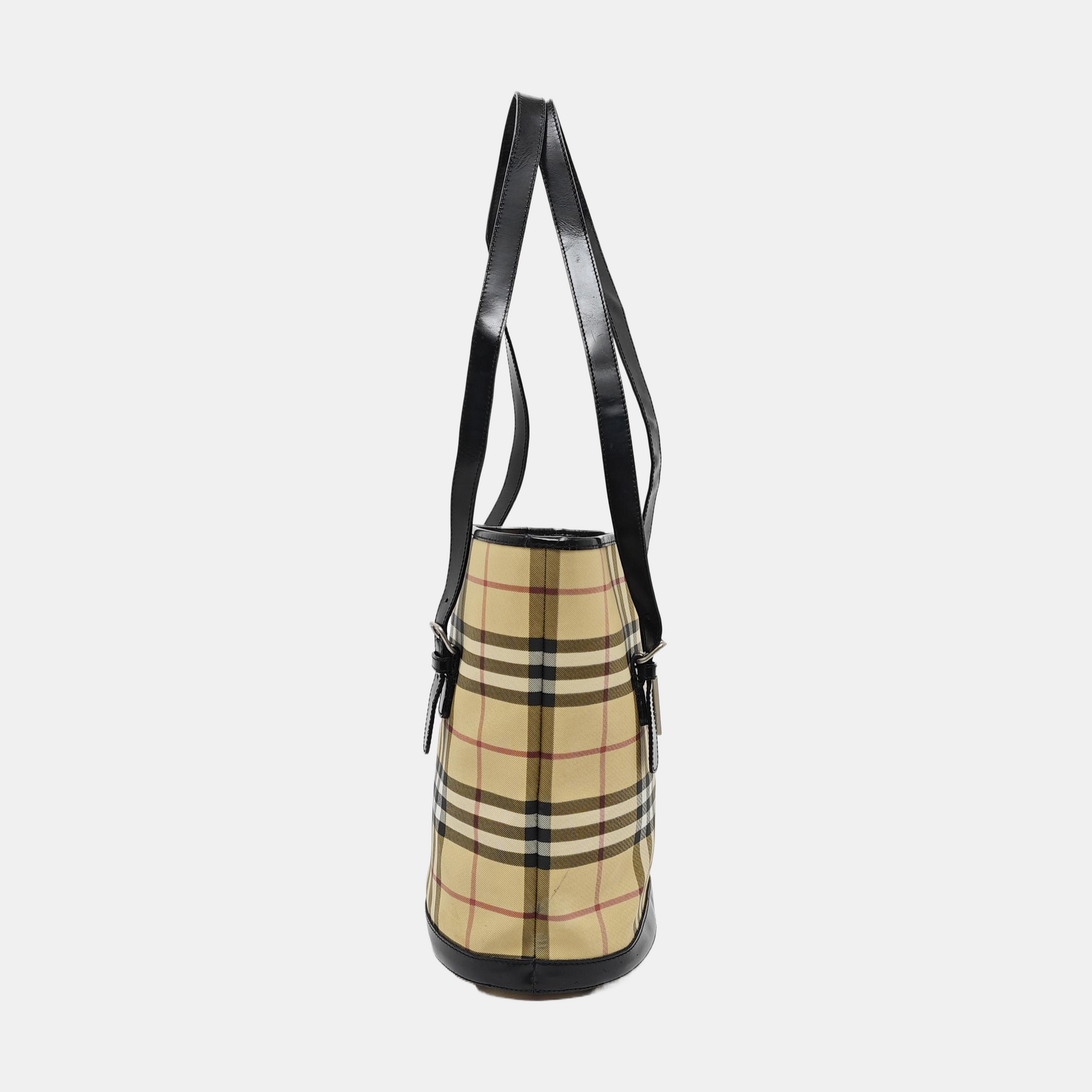 Coated Canvas Bucket Bag Beige