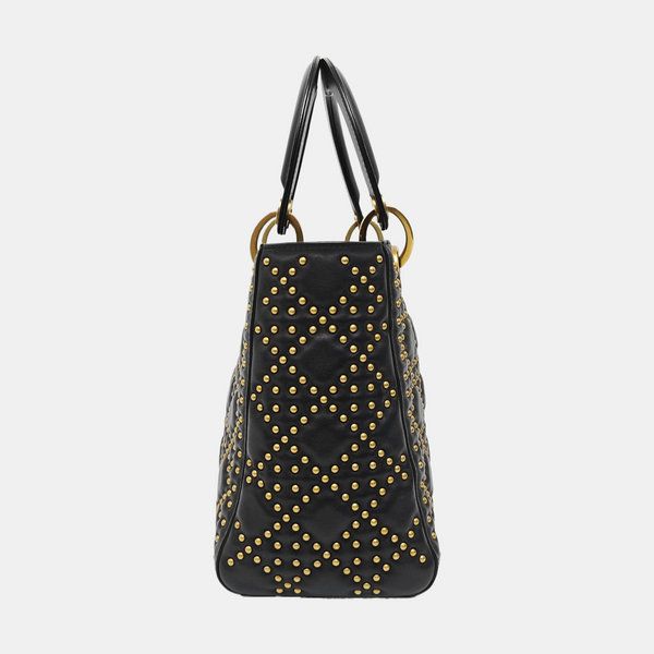 Lady Dior Medium Cannage Lambskin Black