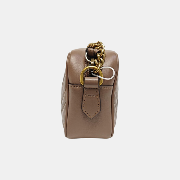 GG Marmont Mini Quilted Calfskin Beige