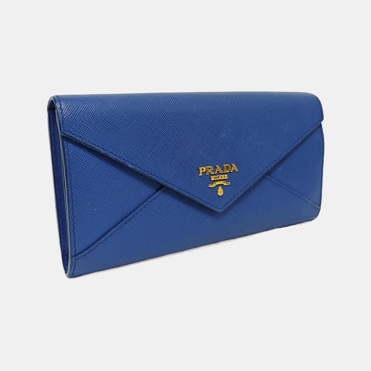 Envelope Wallet Saffiano Calfskin Blue