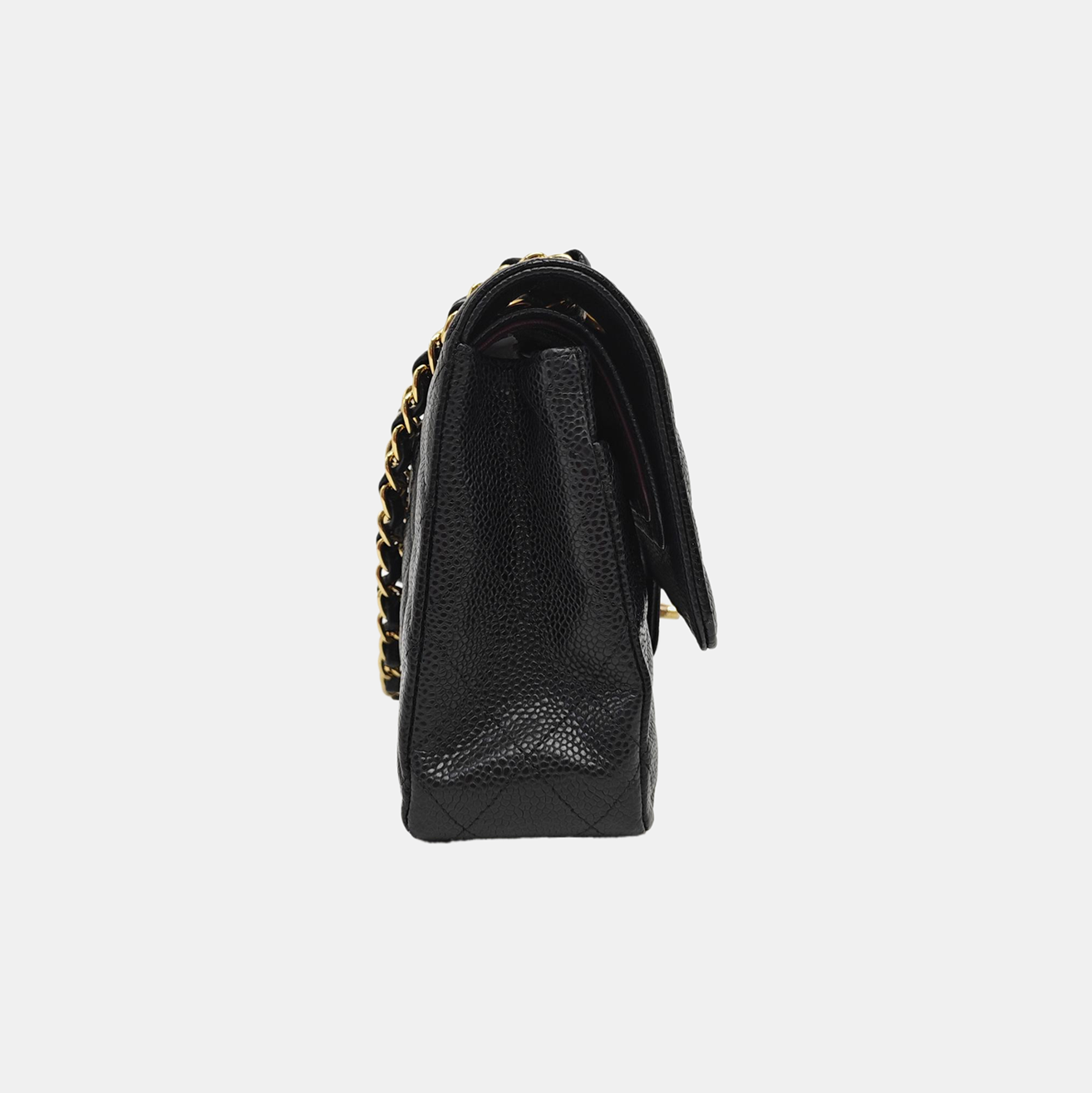 CLASSIC FLAP Medium Quilted Grained Calfskin Black