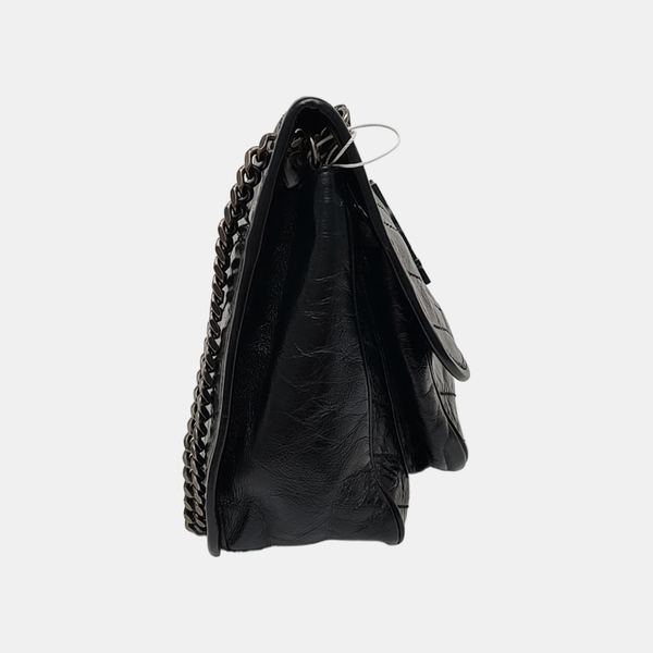 NIKI Medium Chevron Calfskin Black
