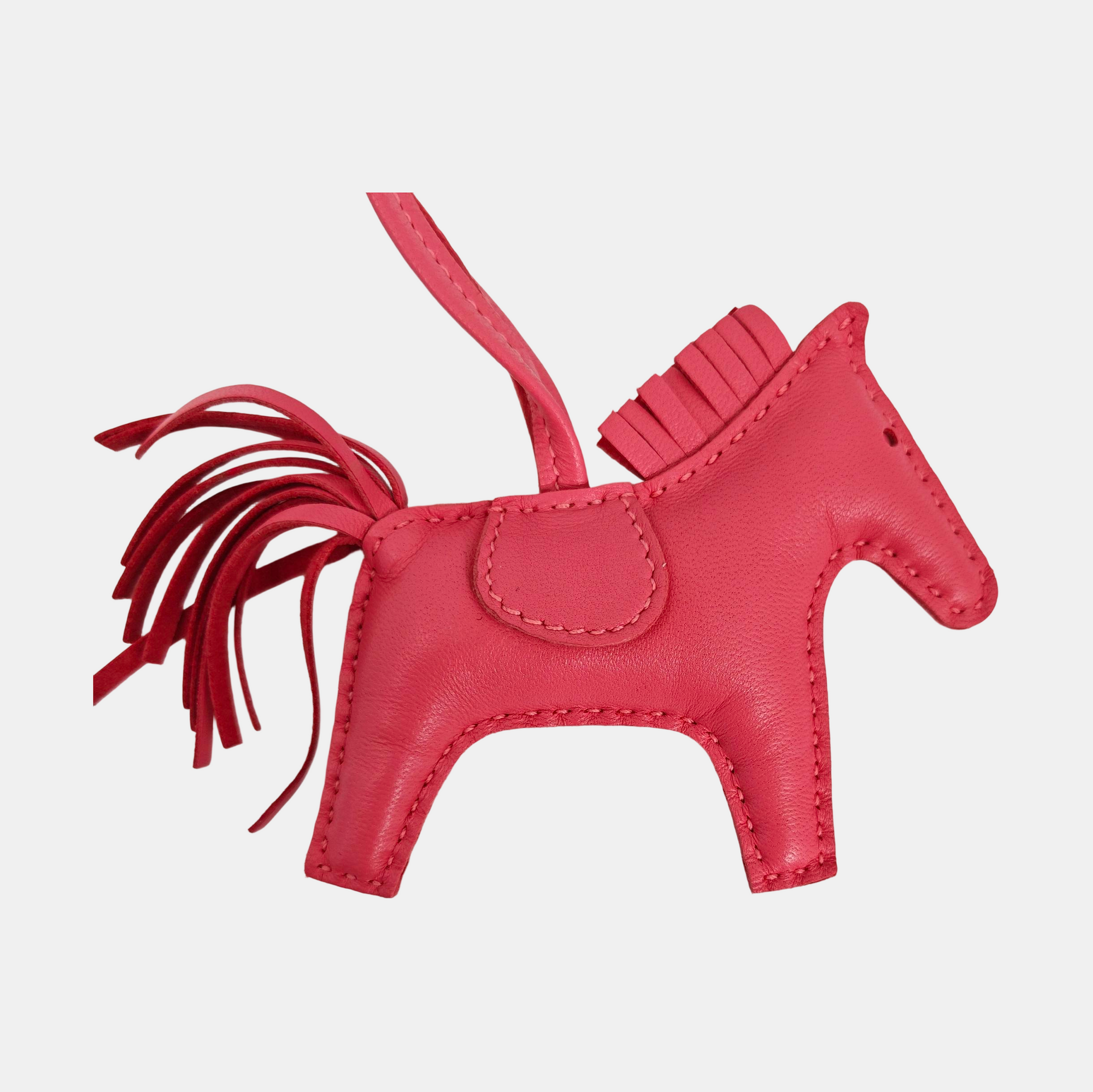 Leather Bag Charm Red