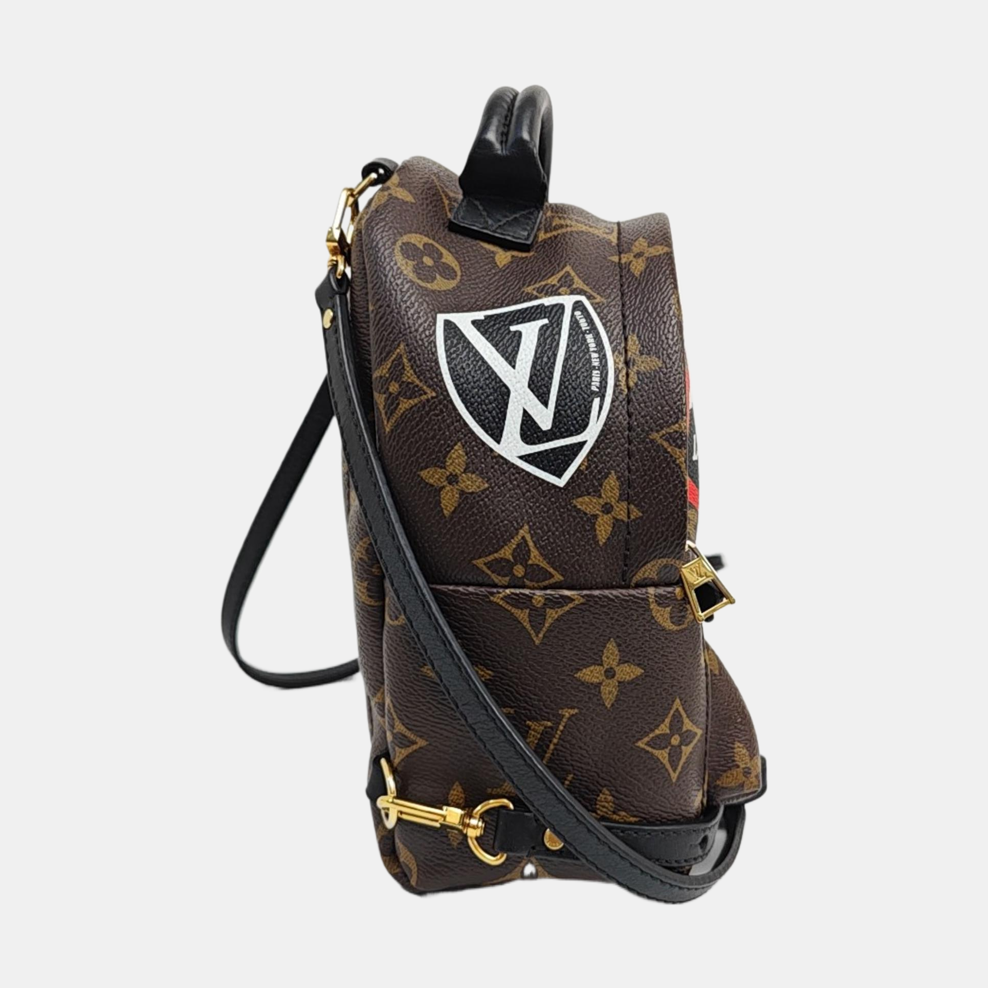 PALM SPRINGS Mini Monogram Coated Canvas Brown