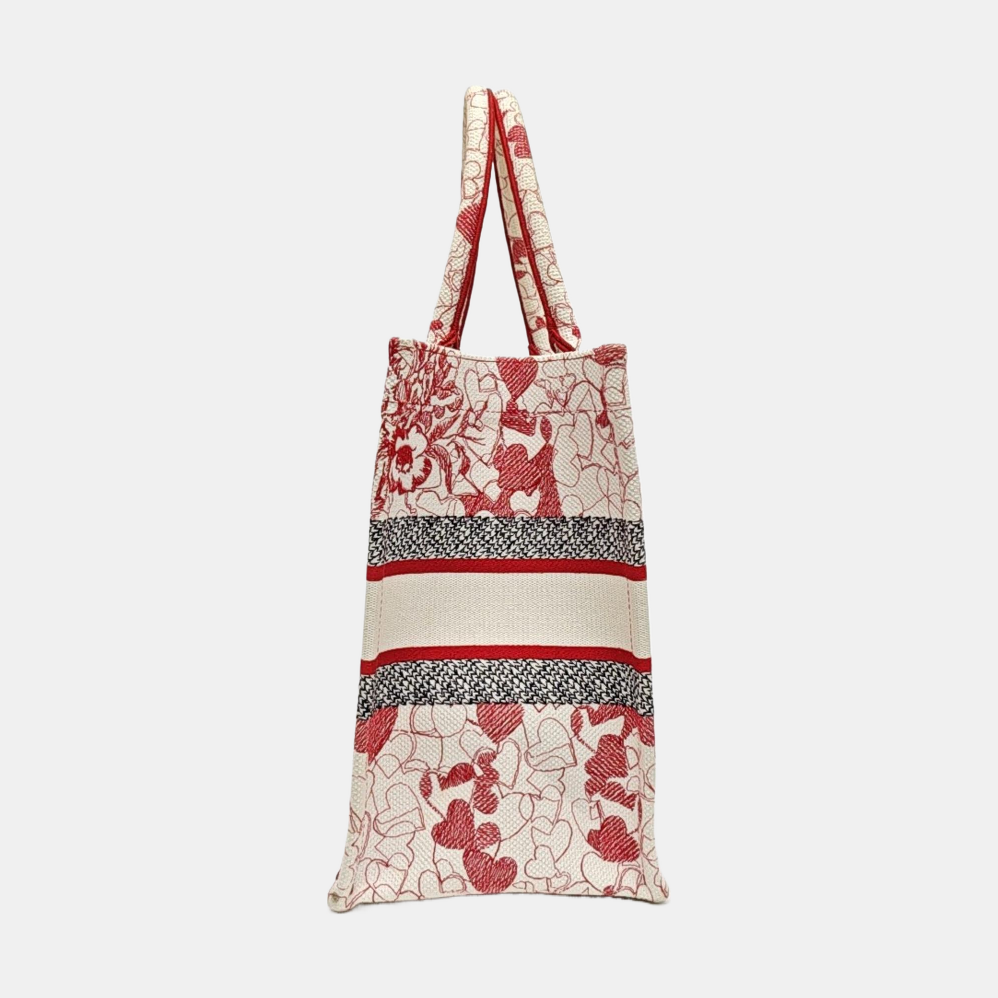 Book Tote Medium Fabric Red