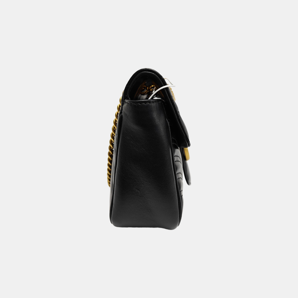 GG Marmont Medium Quilted Calfskin Black