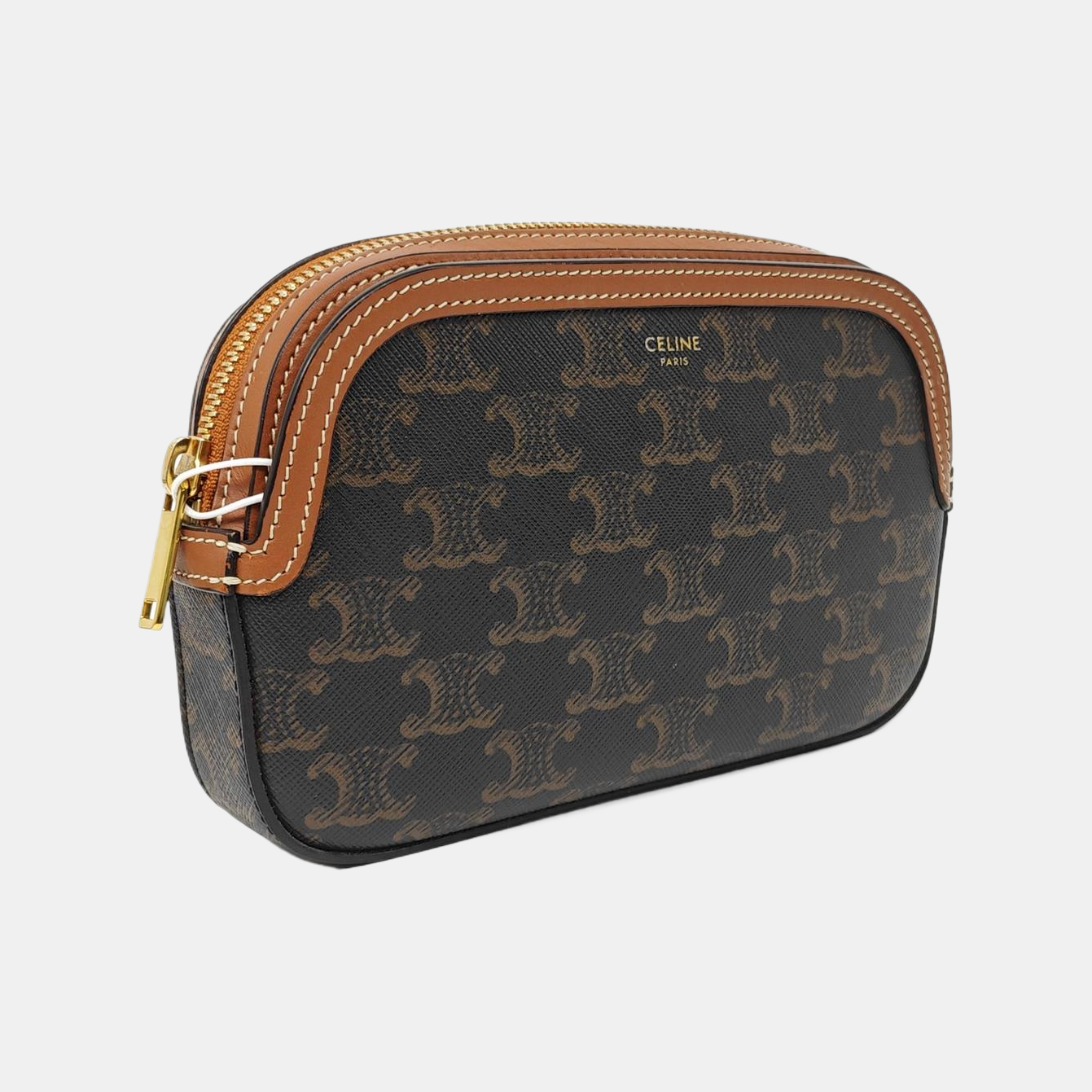 Authenticated pre-owned  TRIOMPHE CANVAS Small Coated Canvas Brown - Belt Bag at Looply