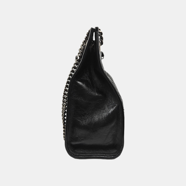 NIKI Medium Chevron Calfskin Black