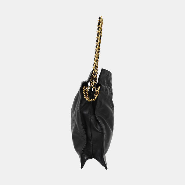 Quilted Lambskin Shoulder Bag Black