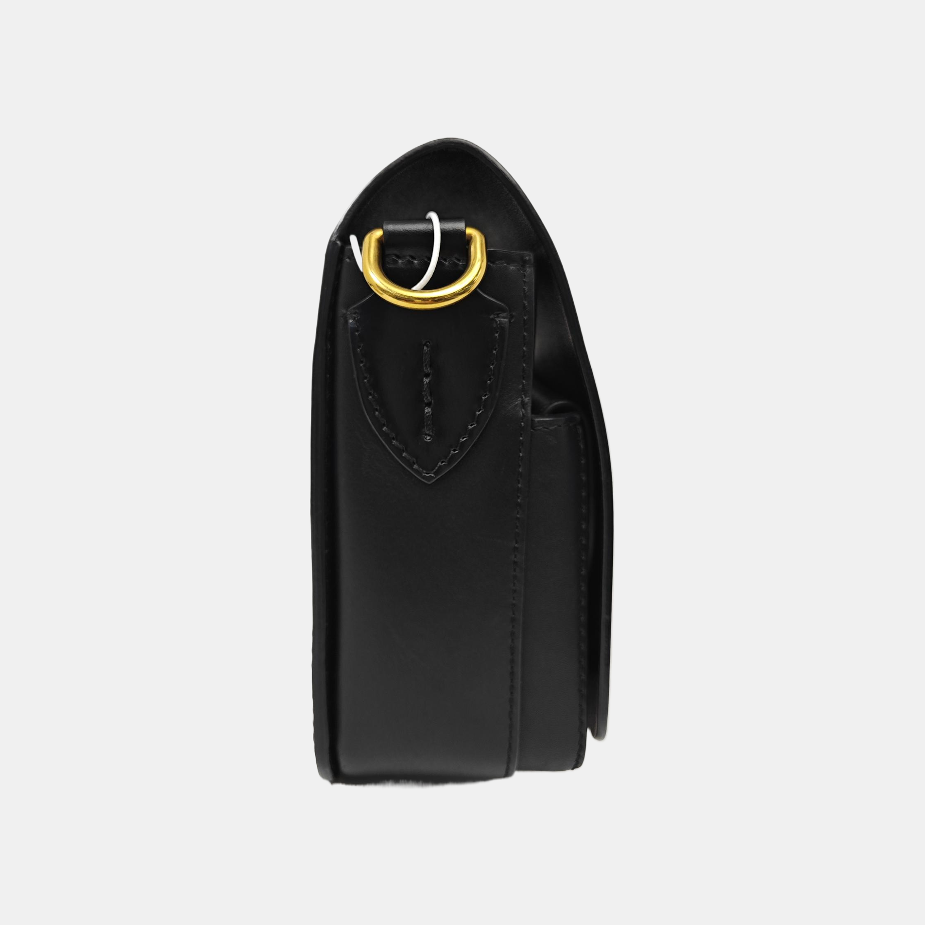 Square Stone Calfskin Black