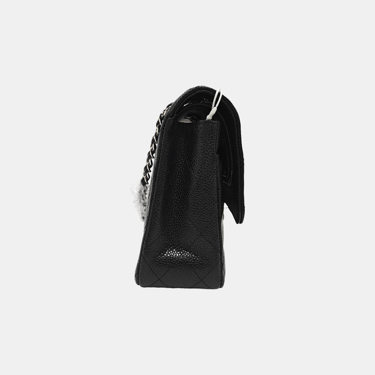 CLASSIC FLAP Medium Quilted Grained Calfskin Black