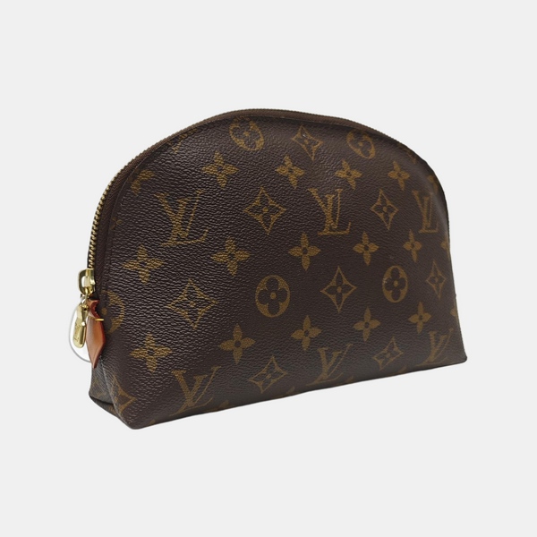 COSMETIC Monogram Coated Canvas Brown