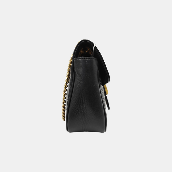 GG Marmont Medium Quilted Calfskin Black
