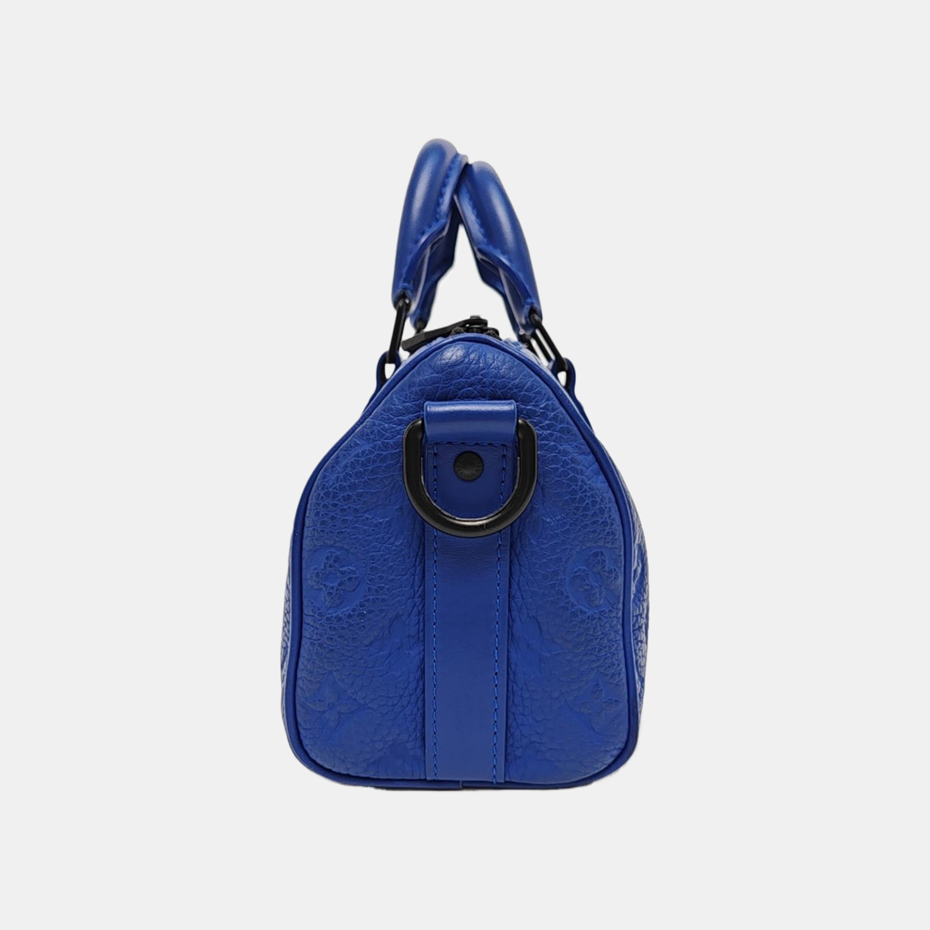 KEEPALL Monogram Calfskin Blue