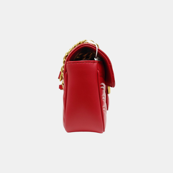GG Marmont Small Quilted Calfskin Red