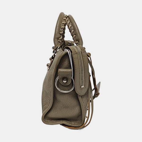 Classic Metallic Edge City Mini Lambskin Gray