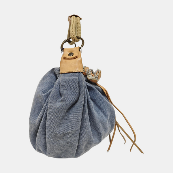 Denim Top Handle Bag Blue