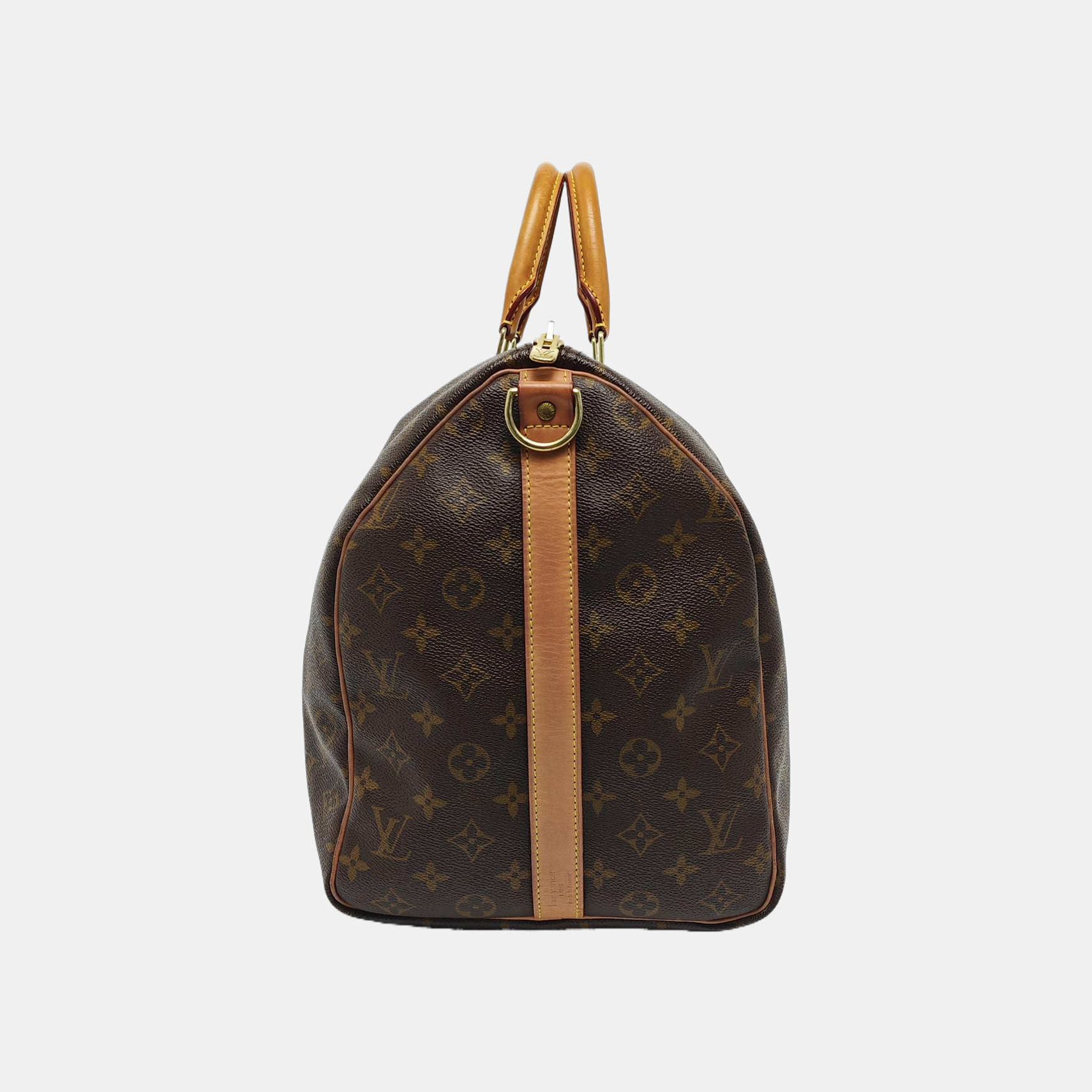 KEEPALL 50 Monogram Coated Canvas Brown