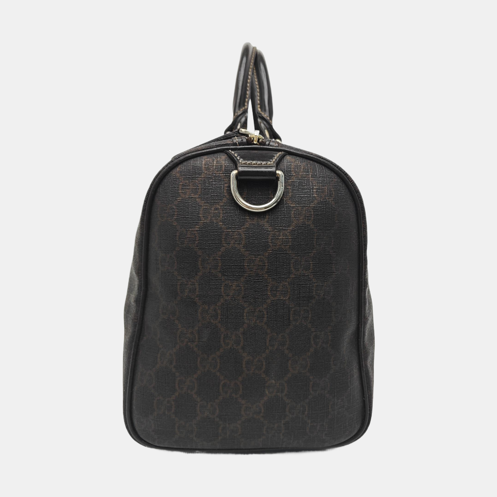 Boston Monogram Coated Canvas Brown