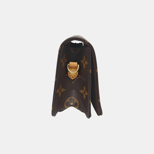 Lily Monogram Coated Canvas Brown