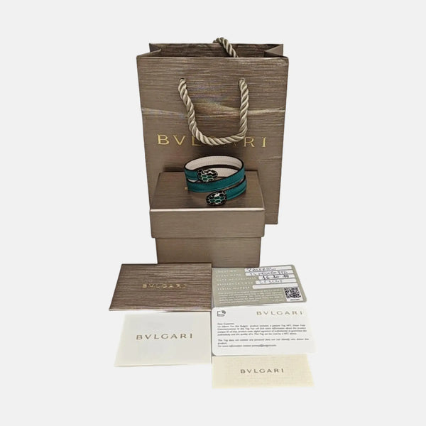 SERPENTI Brass Green Bangle