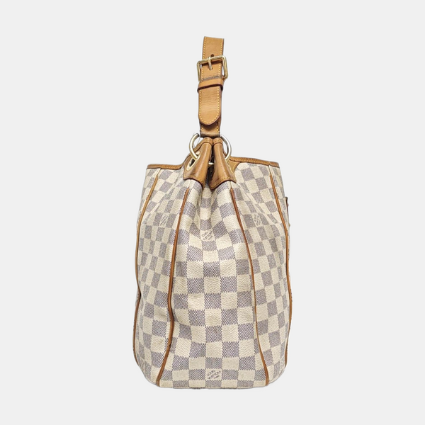 GALLIERA PM Damier Azur Coated Canvas White