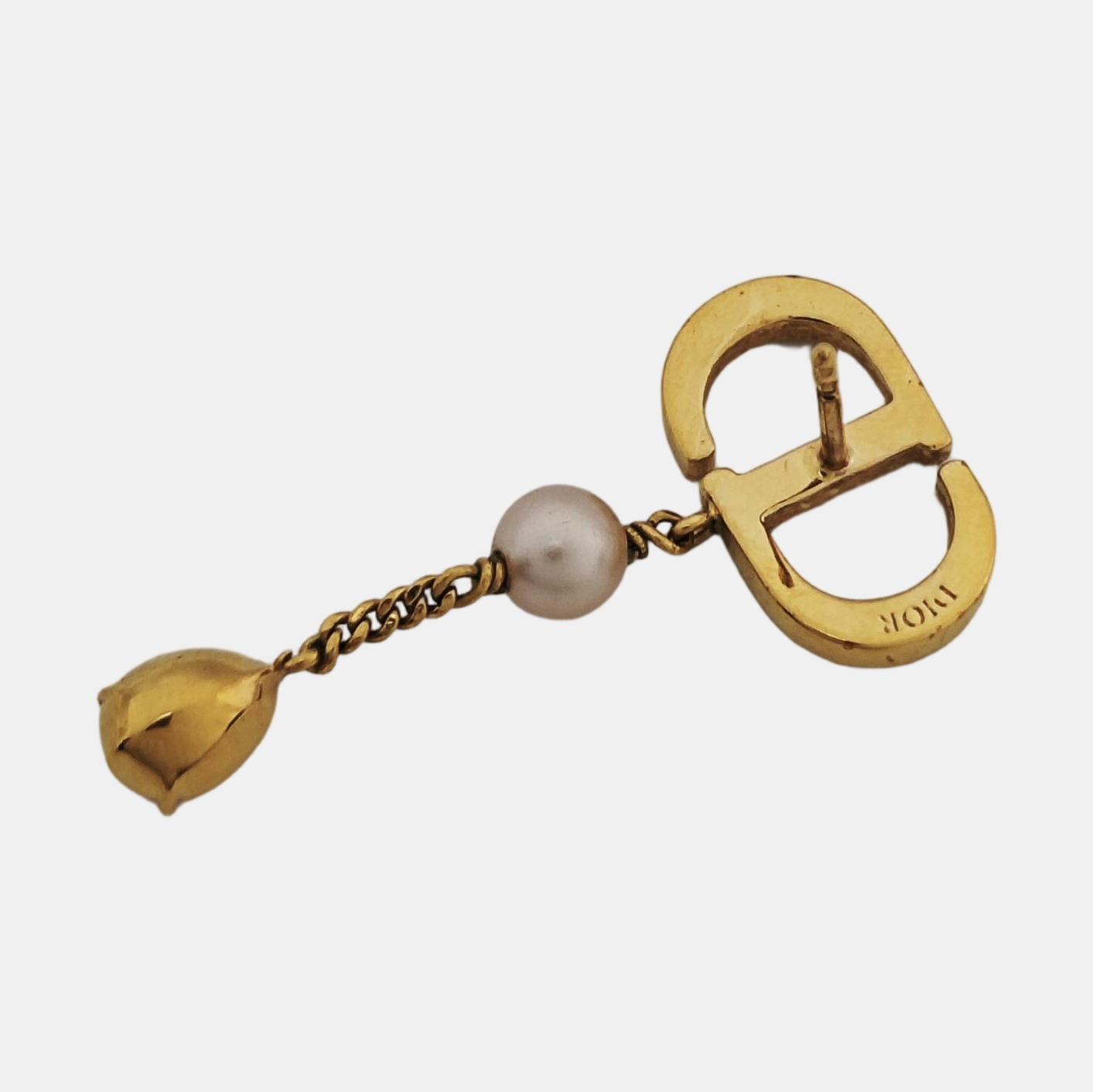 Petit CD Metal Gold Stud Earrings