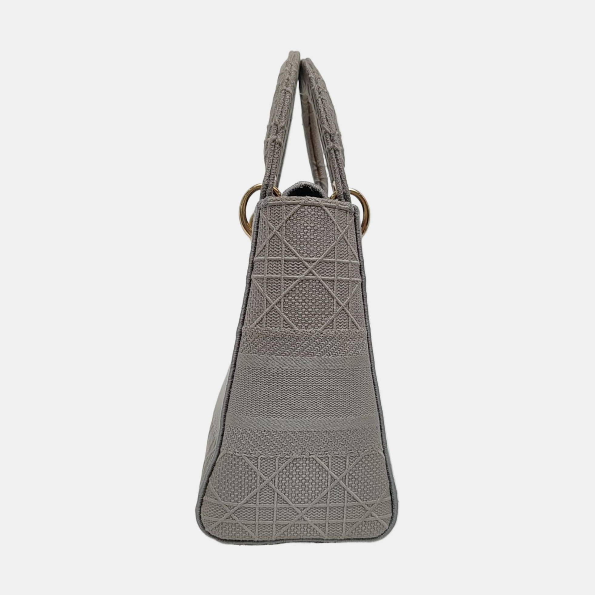 Lady D-Lite Cannage Canvas Gray