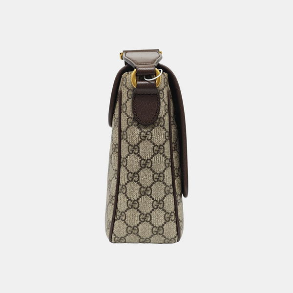 Ophidia Small Monogram Coated Canvas Beige