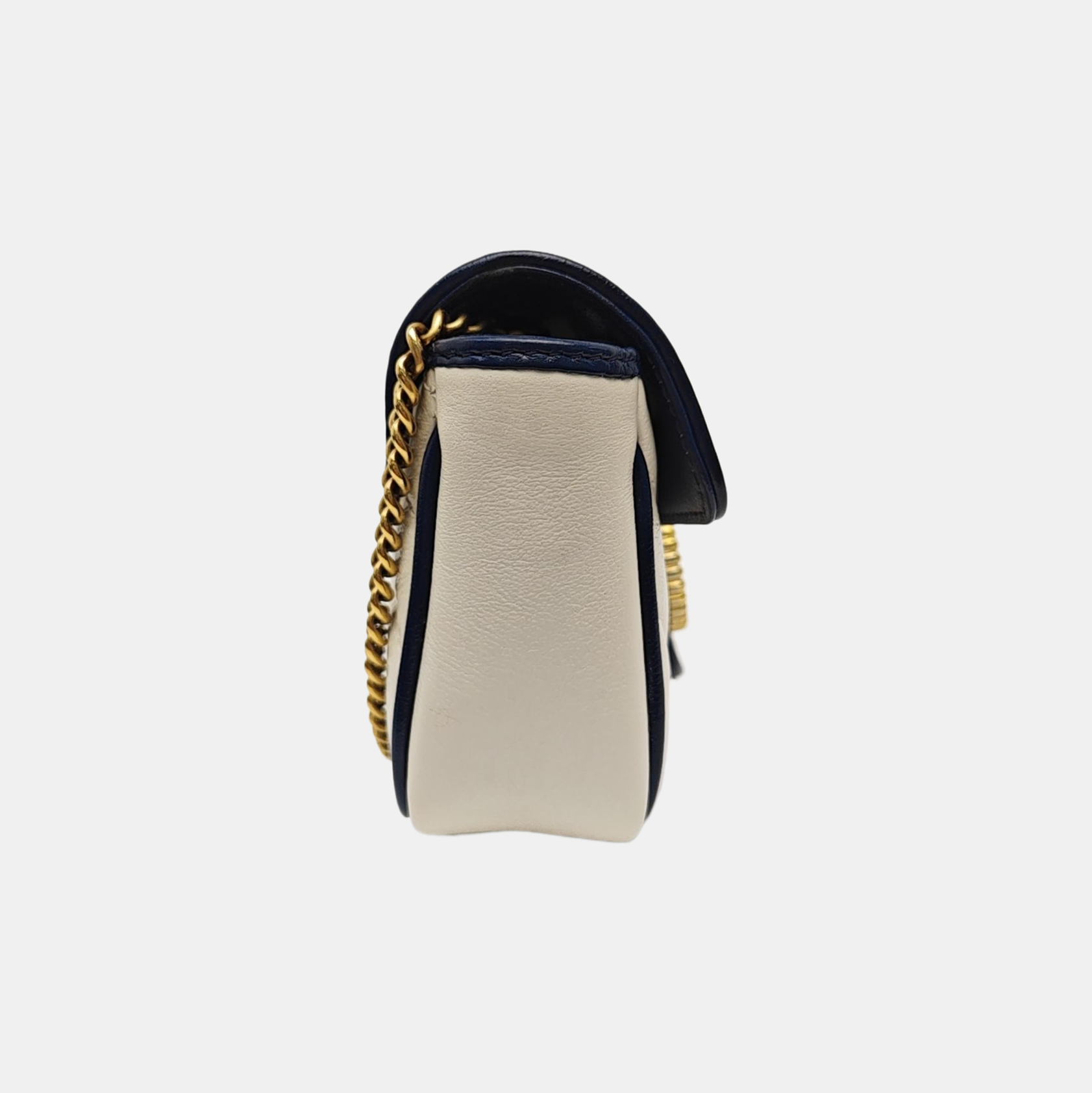 GG Marmont Super Mini Quilted Calfskin White