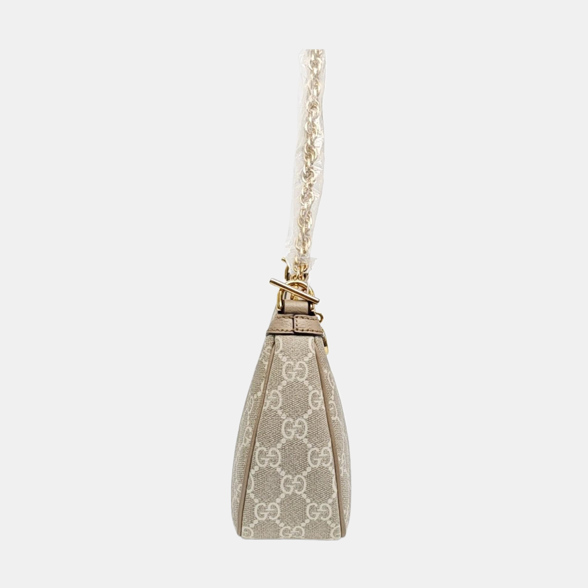 Ophidia Small Monogram Coated Canvas Beige