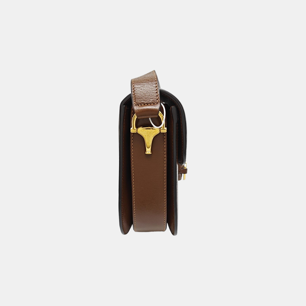 Horsebit 1955 Medium Monogram Coated Canvas Beige
