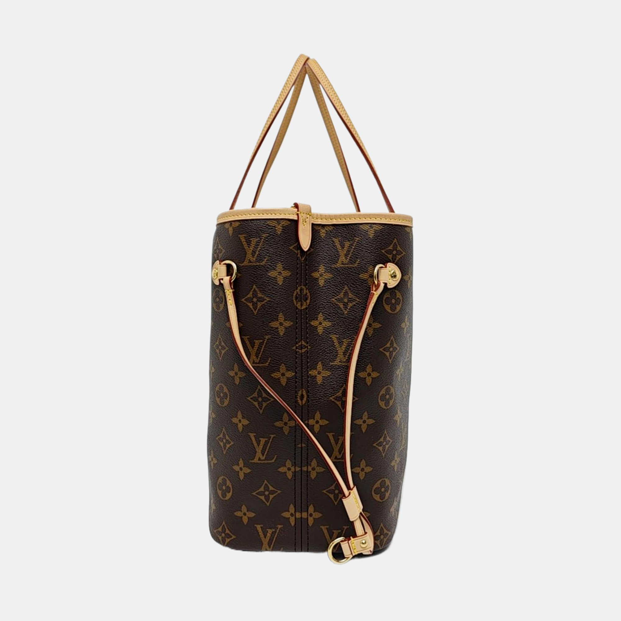 NEVERFULL MM Monogram Coated Canvas Brown