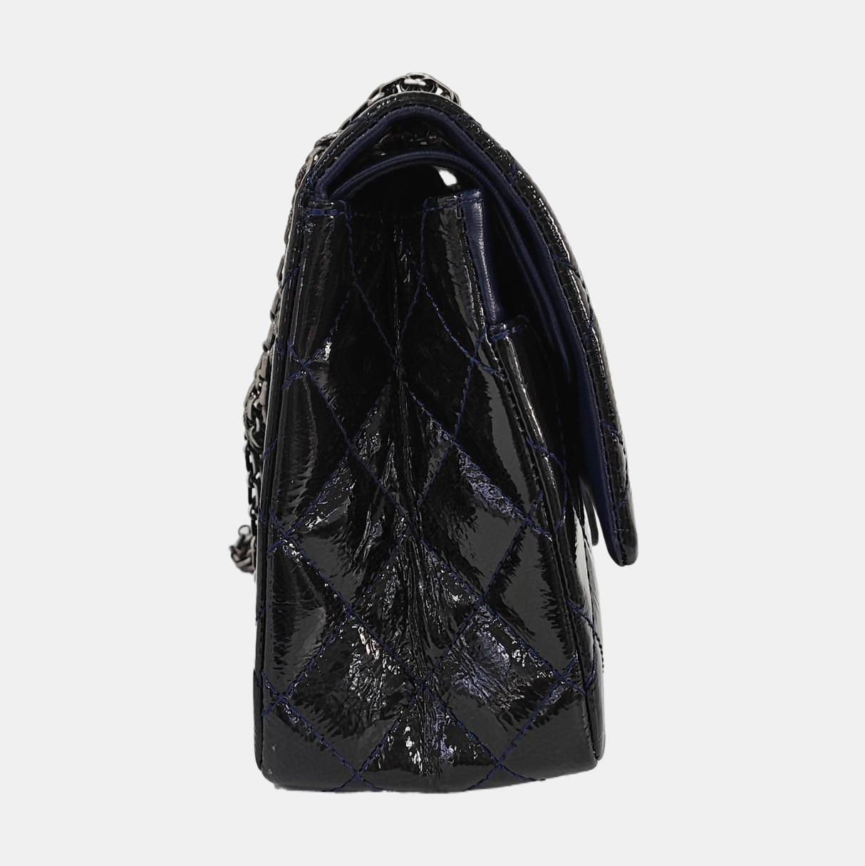 Authenticated pre-owned  2.55 227 (jumbo) Quilted Patent Leather Blue - Shoulder Bag at Looply