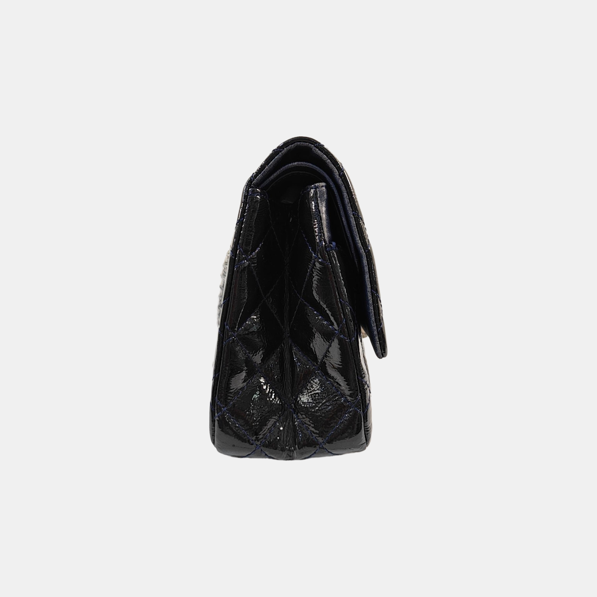 2.55 227 (jumbo) Quilted Patent Leather Blue