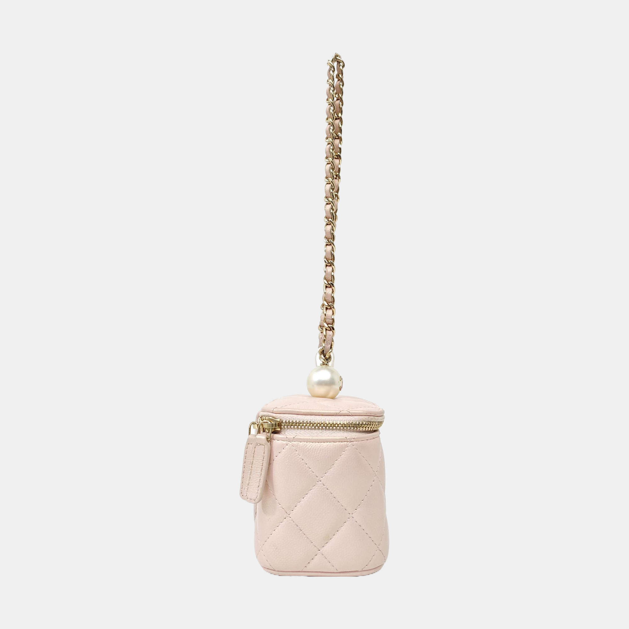 Quilted Calfskin Top Handle Bag Pink