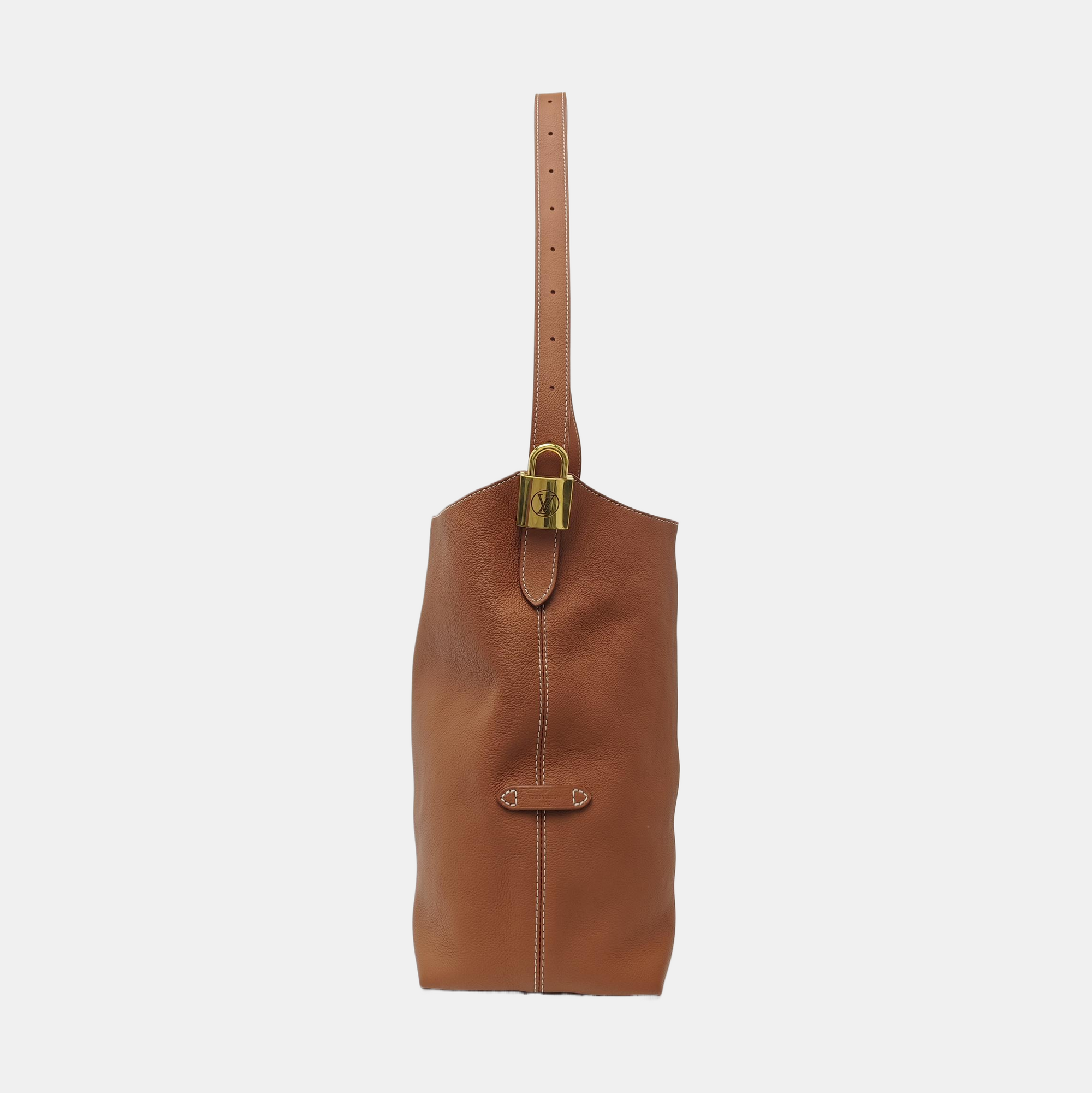 LOW KEY HOBO MM Monogram Calfskin Brown