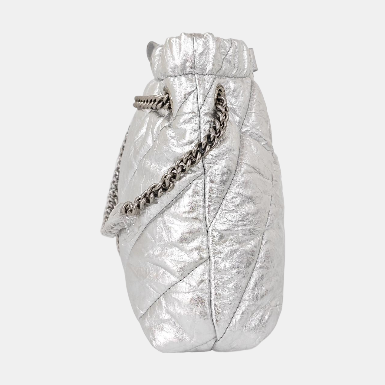 Crush Super Mini Quilted Calfskin Silver