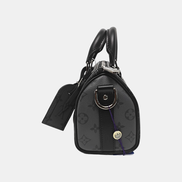 KEEPALL 25 Monogram Coated Canvas Black