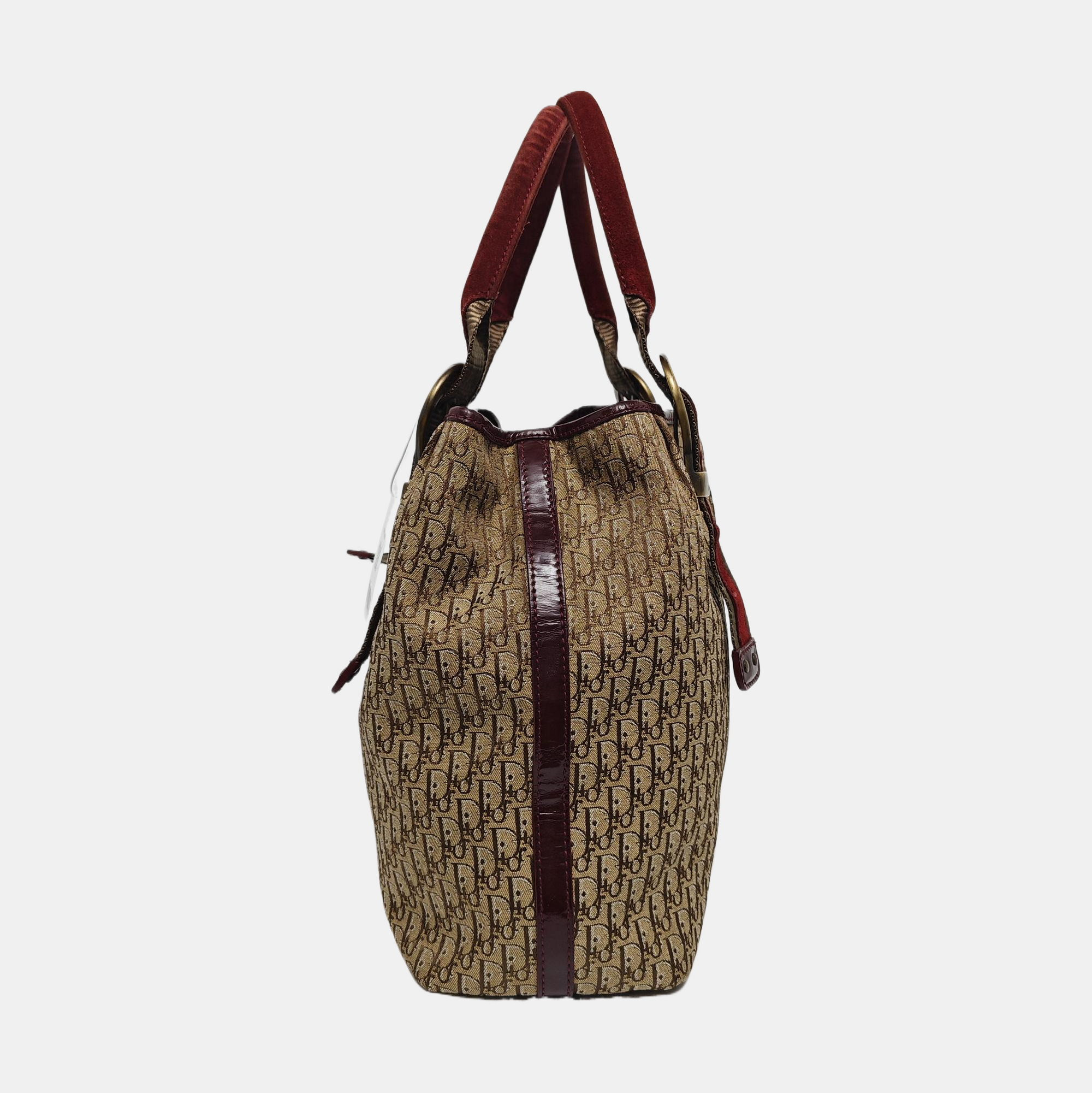 Oblique Canvas Tote Bag Beige