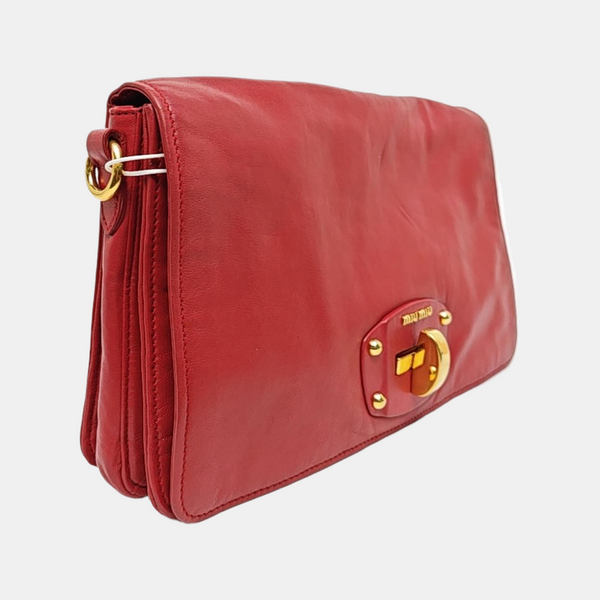 Lambskin Clutch Red