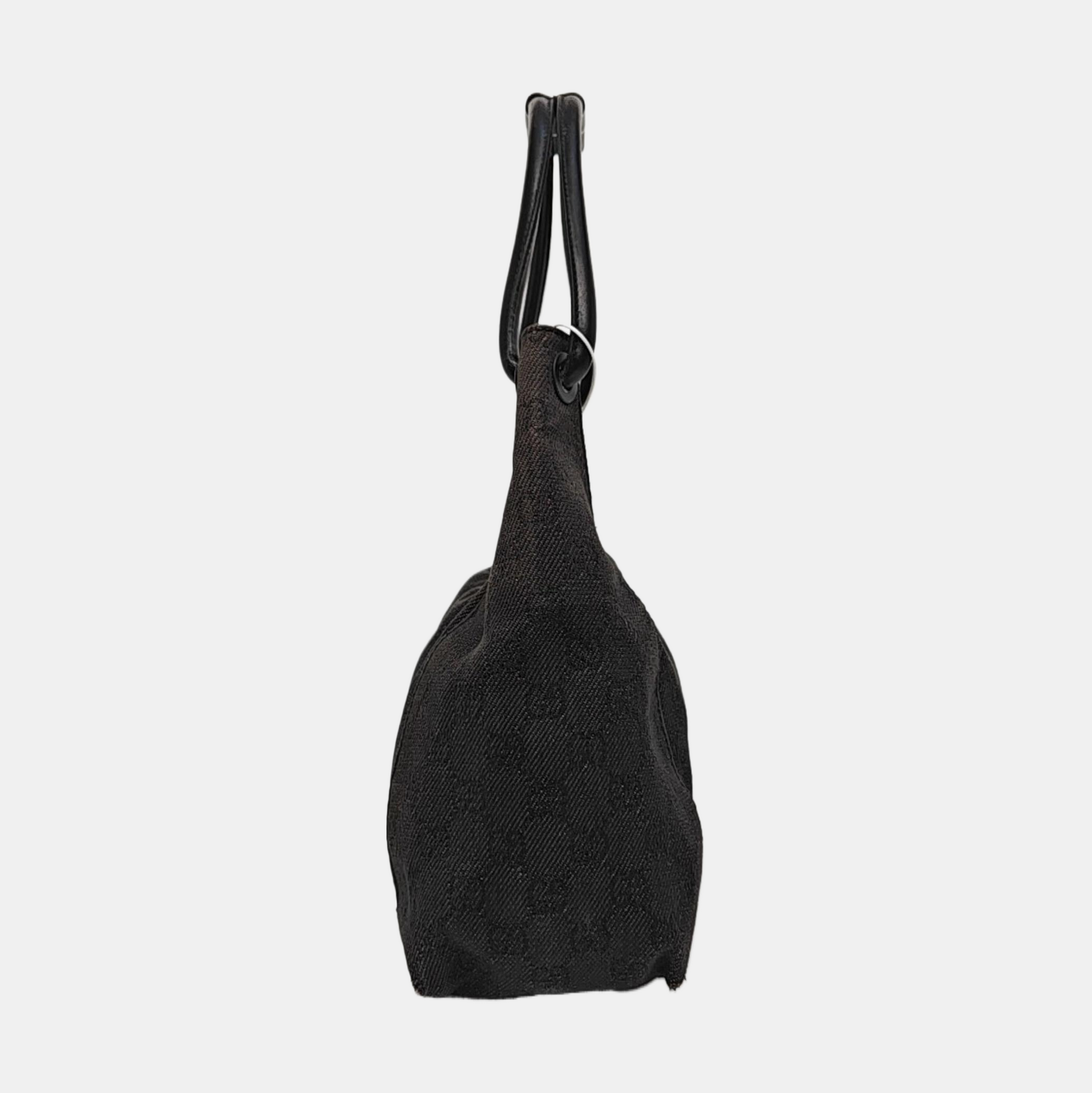 Monogram Denim Top Handle Bag Black