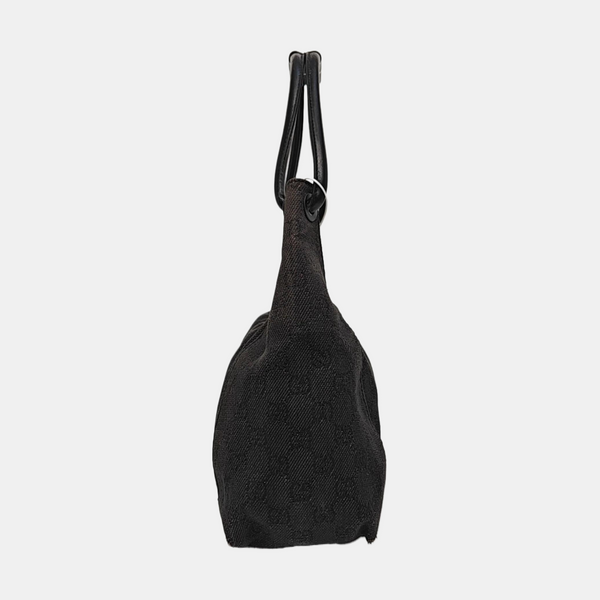 Monogram Denim Top Handle Bag Black